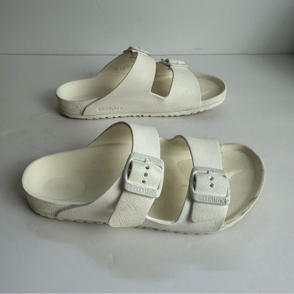 Birkenstock Arizona Sandals Youth Size 3 EU 34 Shoes EVA Beach White Washable - Picture 2 of 11